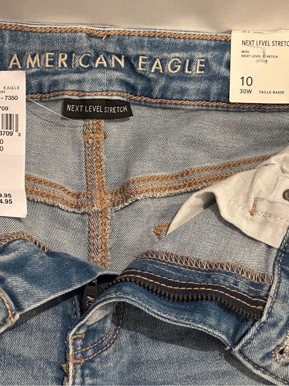 American Eagle Outfitters Light Blue Distressed Denim Shortie - Picture 4 of 7
